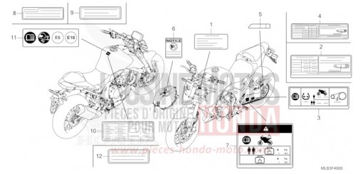 ETIQUETTE DE PRECAUTIONS CB750AP de 2024